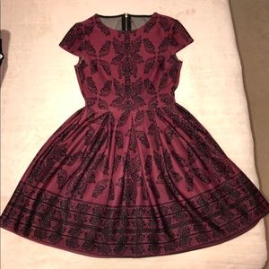Party dress, maroon/black, worn once